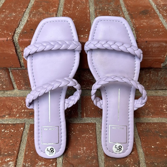 Dolce Vita Indy Lilac Stella Braided Straps Square Toe Flat Sandals Size 8.5 - Picture 5 of 7